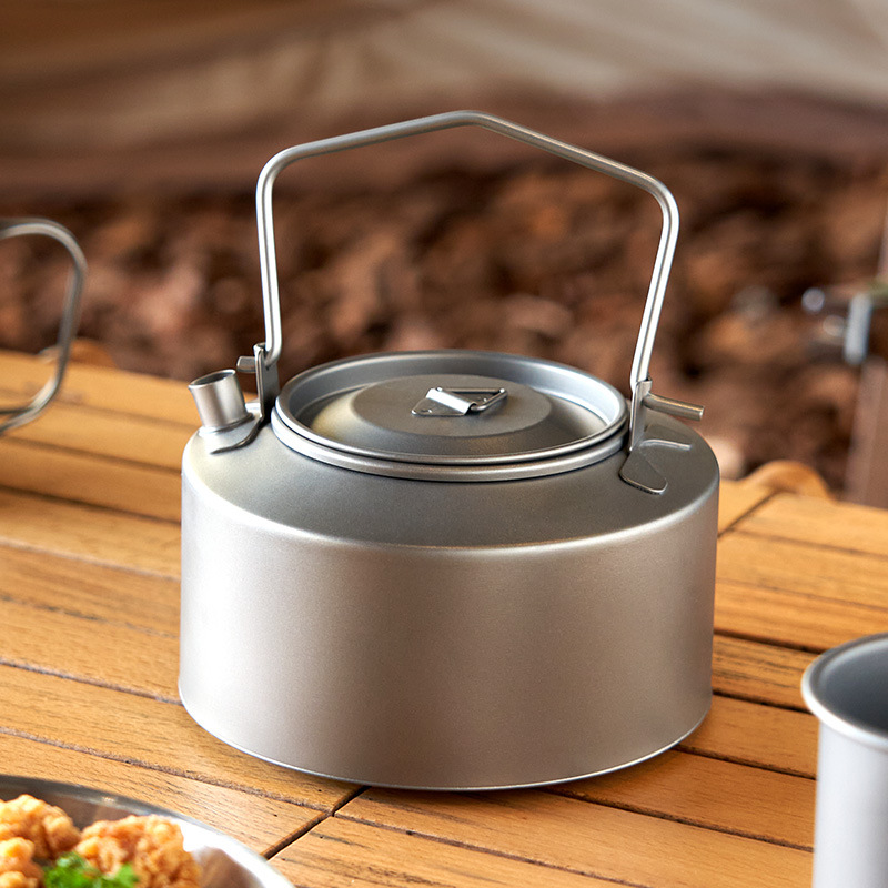 Camping Cooking Gear - Camping Water Cooking Kettle Titanium Kettle
