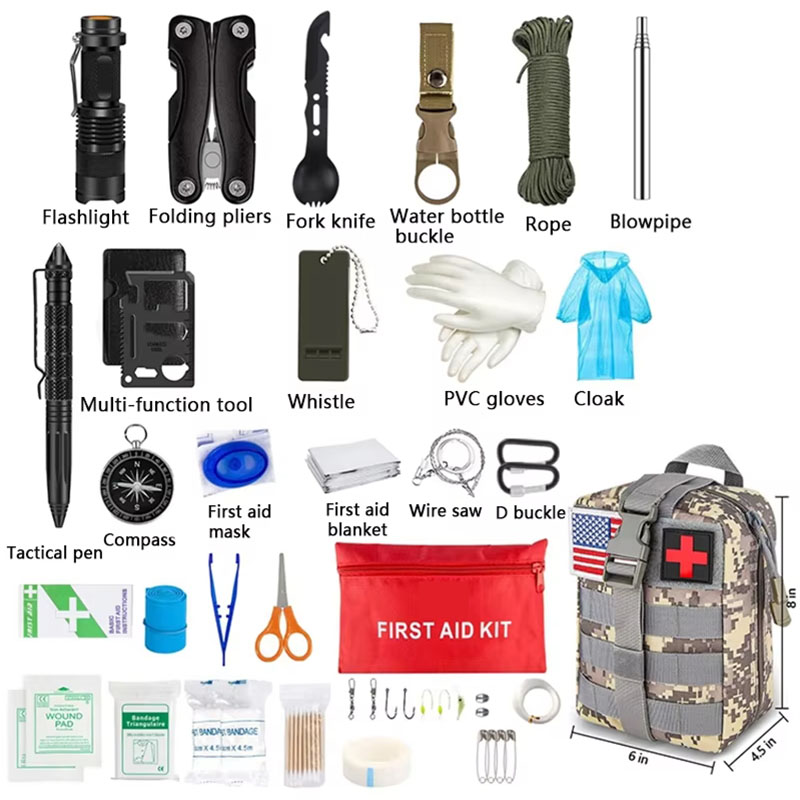Survival First Aid Kit Surviva - đánh giá và giá Camping Cooking Set With Bag