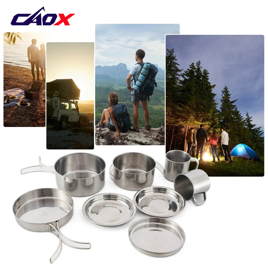 CAOX 8pcs/Set Camping Cookware - đánh giá và giá Camping Cooking Essentials