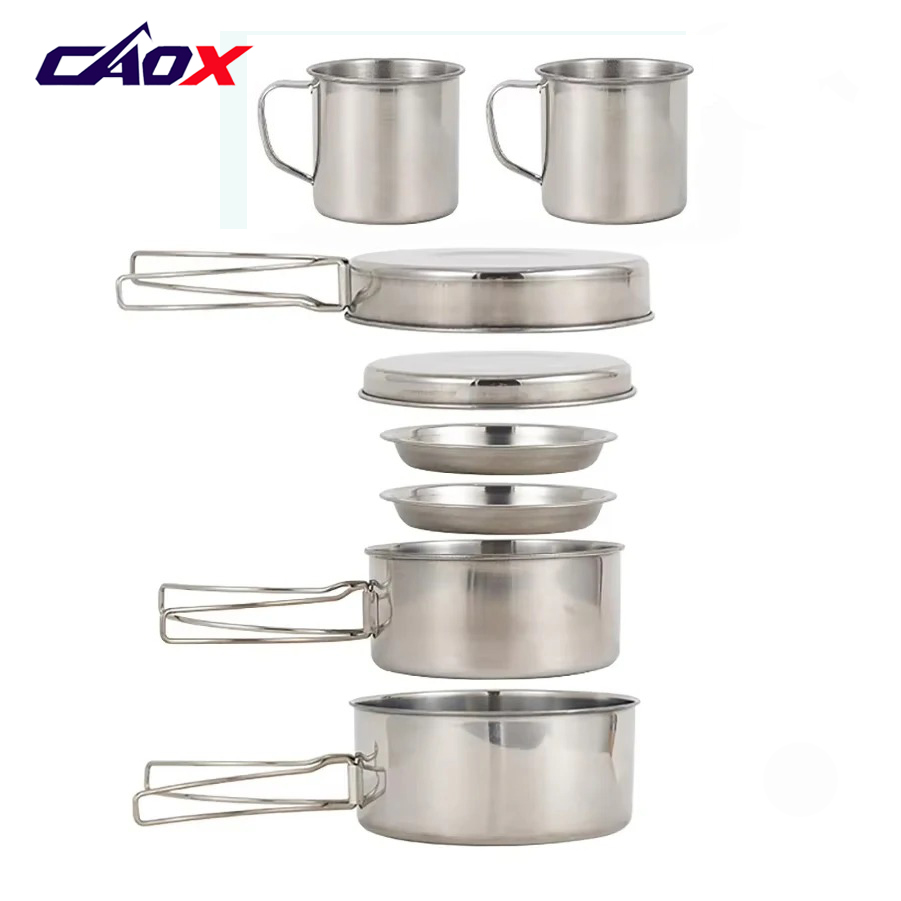 CAOX 8pcs/Set Camping Cookware - đánh giá và giá Camping Cooking Essentials