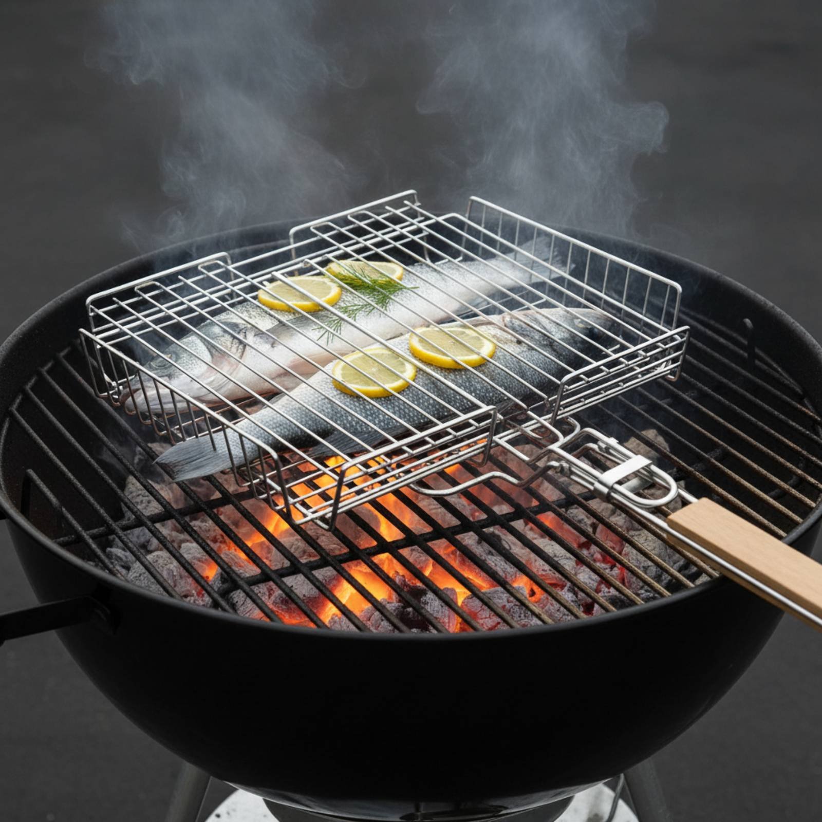 Wood Handle Grill Basket Porta - đánh giá và giá Camp Grill Portable Folding