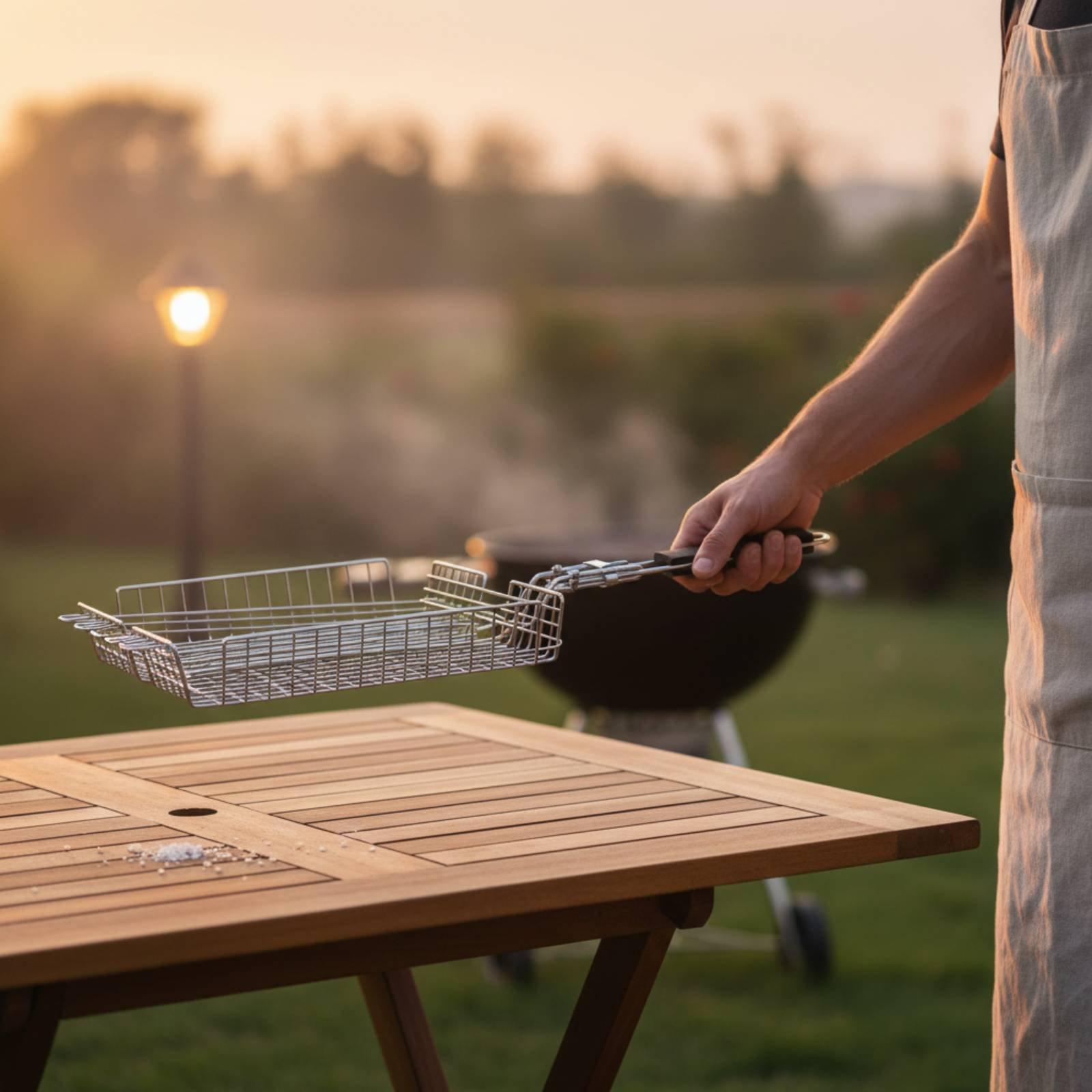 Wood Handle Grill Basket Porta - đánh giá và giá Camp Grill Portable Folding