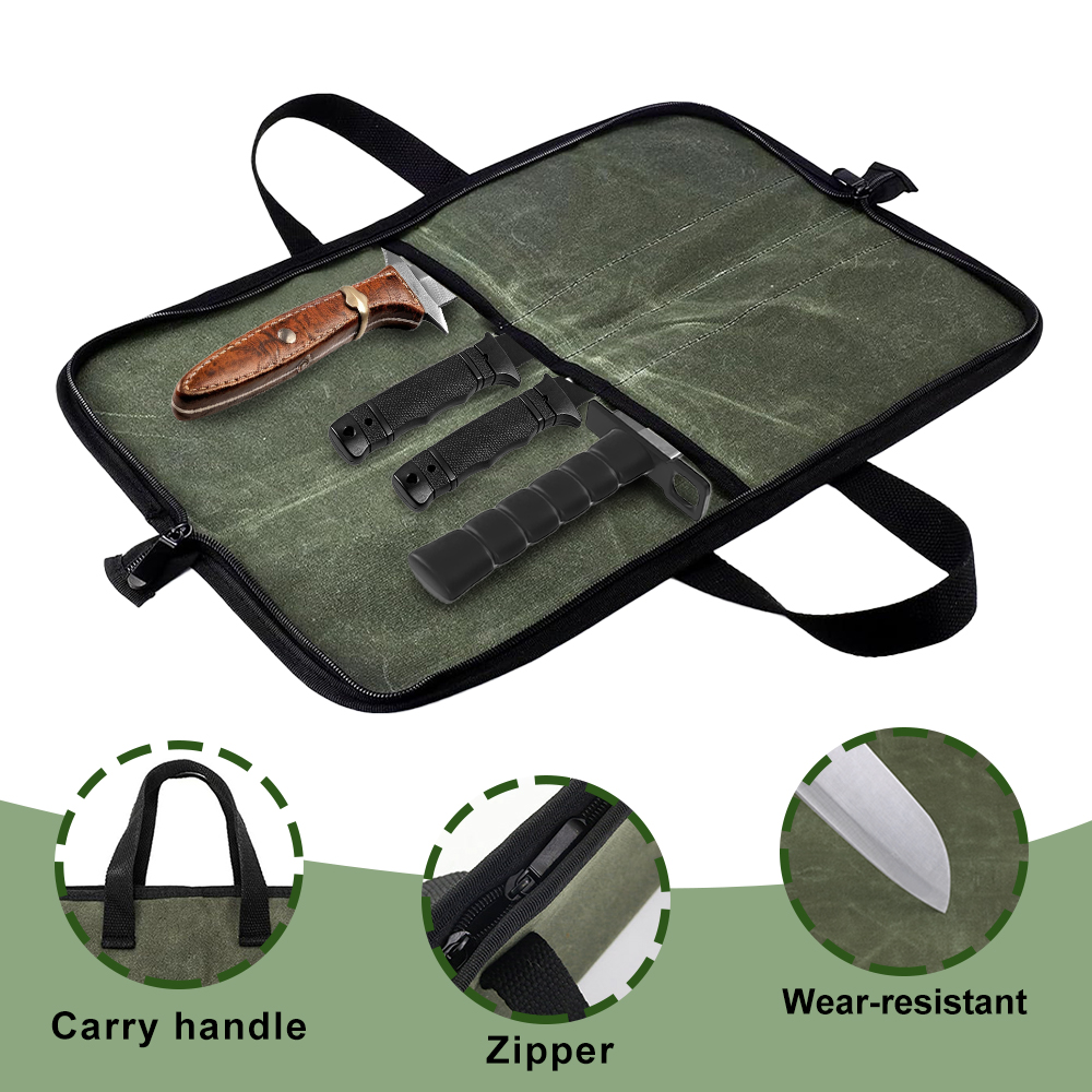 Waxed Canvas Knife Roll Bag Mu - đánh giá và giá Camping Cooking Utensil Bag
