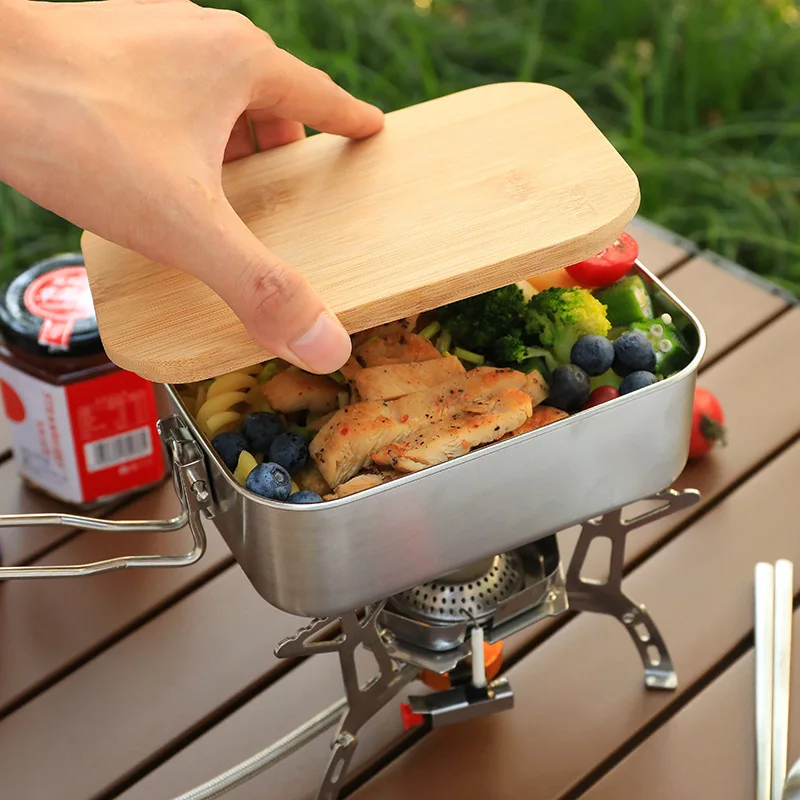 304 Stainless Steel Lunch Box  - đánh giá và giá Mess Kit Titanium