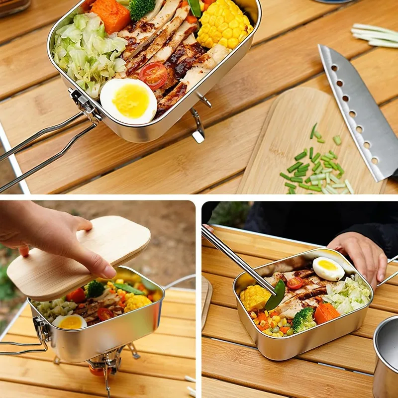 304 Stainless Steel Lunch Box  - đánh giá và giá Mess Kit Titanium