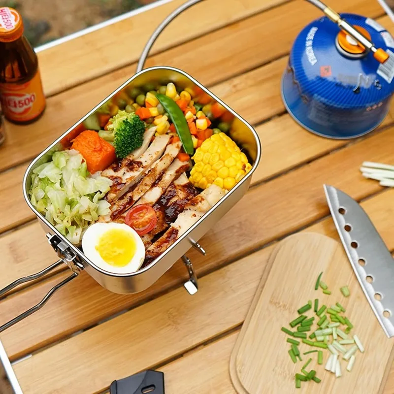 304 Stainless Steel Lunch Box  - đánh giá và giá Mess Kit Titanium