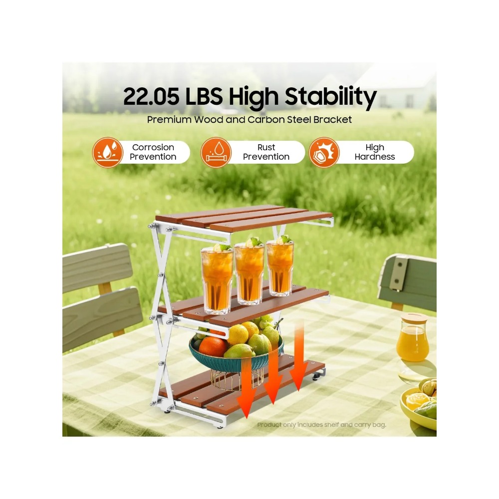 Camping Folding Storage Rack 3 - đánh giá và giá Camp Grill Portable Folding