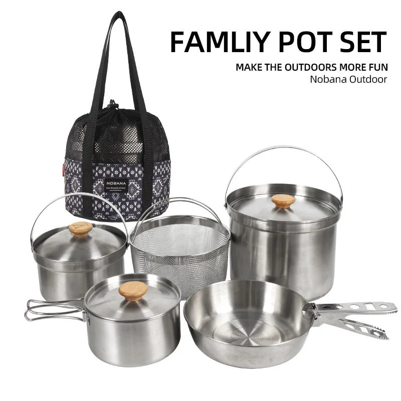 2026 New Outdoor Stainless Ste - đánh giá và giá Camping Cooking Set With Bag