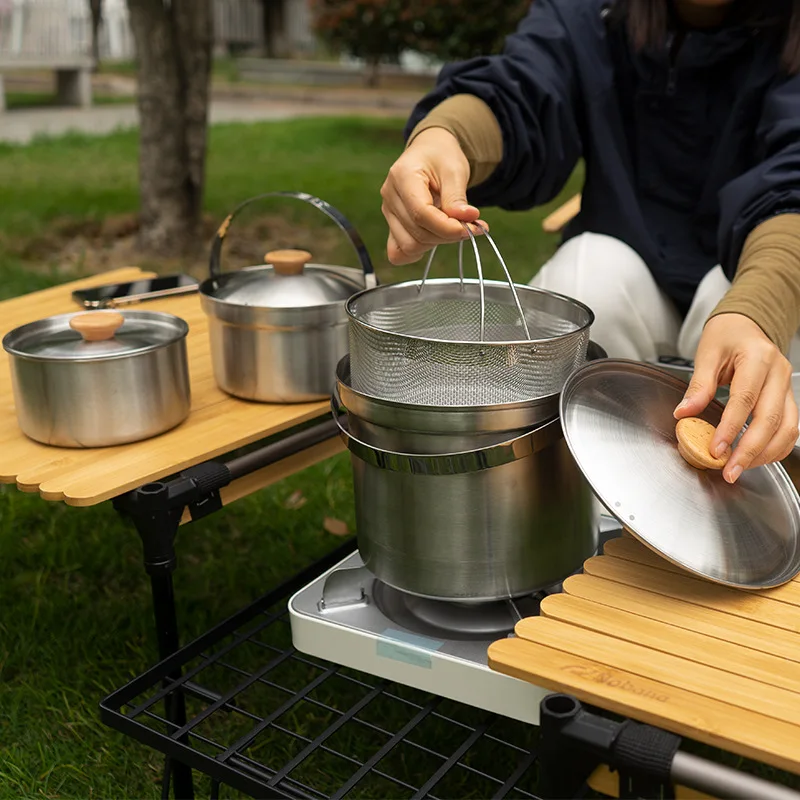 2026 New Outdoor Stainless Ste - đánh giá và giá Camping Cooking Set With Bag
