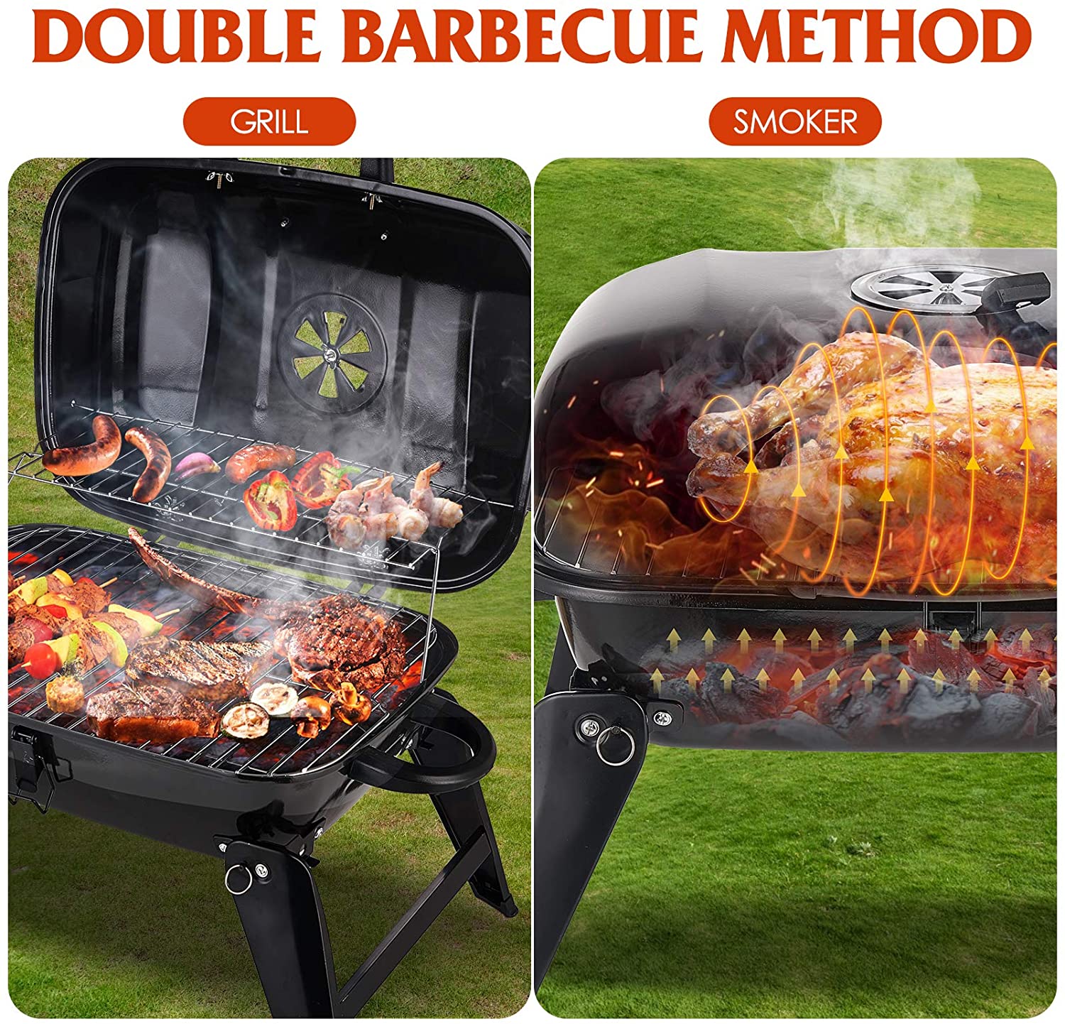18-inch Black Charcoal Grill F - đánh giá và giá Camp Grill Portable Folding