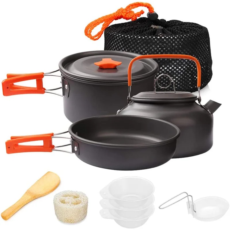 1pcs/1set Camping Cookware Kit - đánh giá và giá Camping Cooking Equipment Bag