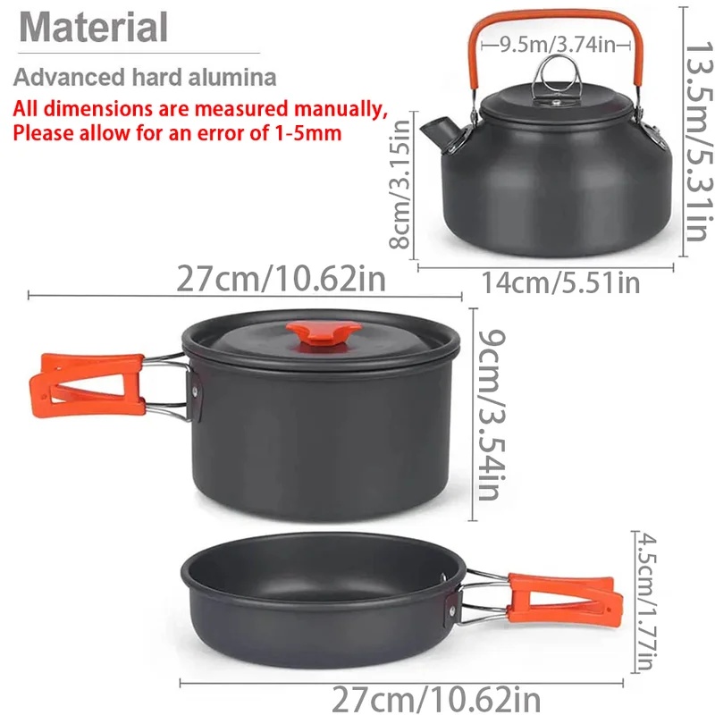 1pcs/1set Camping Cookware Kit - đánh giá và giá Camping Cooking Equipment Bag