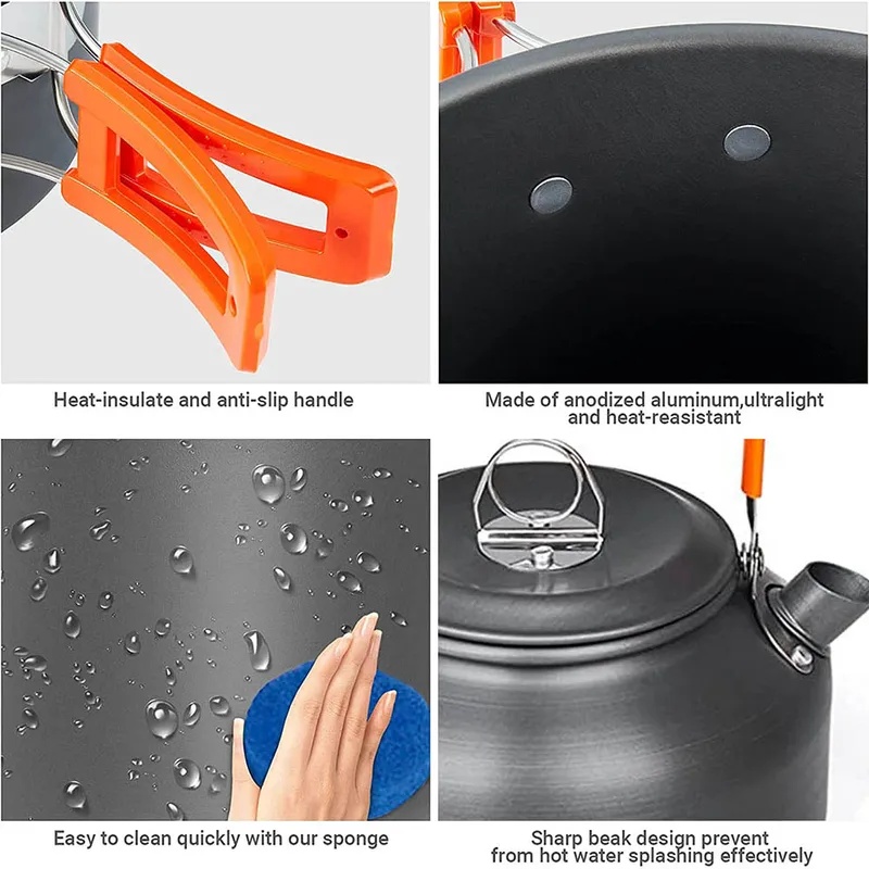 1pcs/1set Camping Cookware Kit - đánh giá và giá Camping Cooking Equipment Bag
