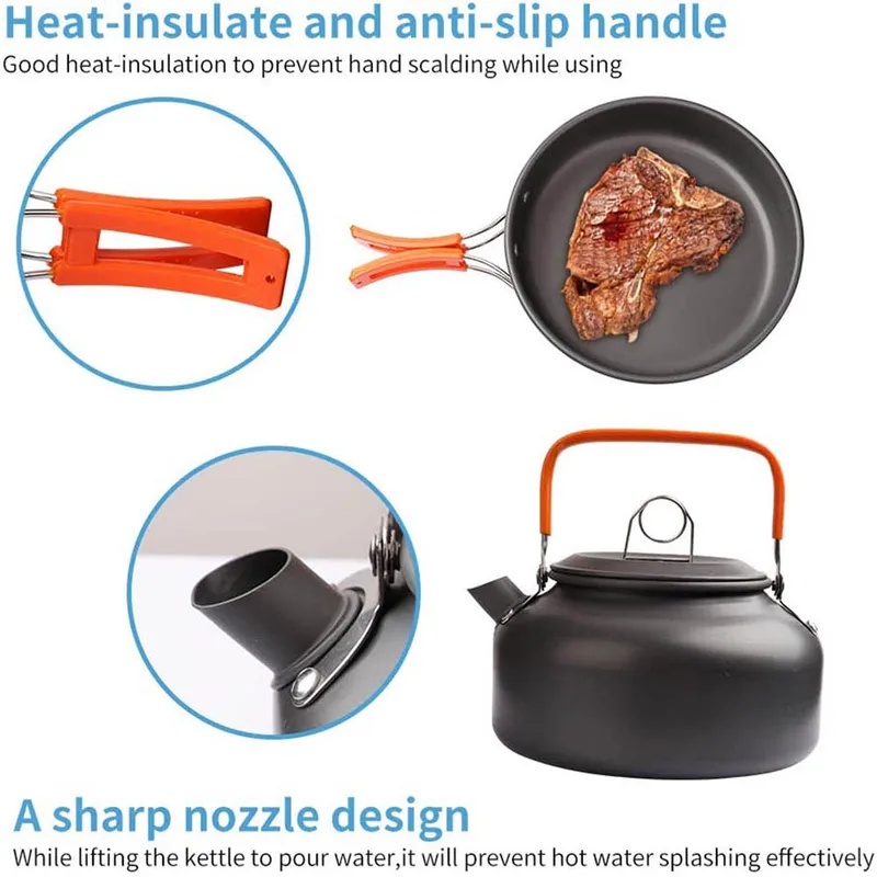 1pcs/1set Camping Cookware Kit - đánh giá và giá Camping Cooking Equipment Bag
