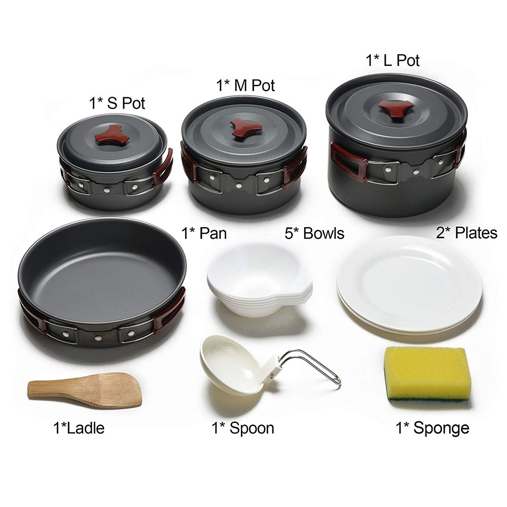 Outdoor Camping Cookware Kit N - đánh giá và giá Camping Cooking Essentials