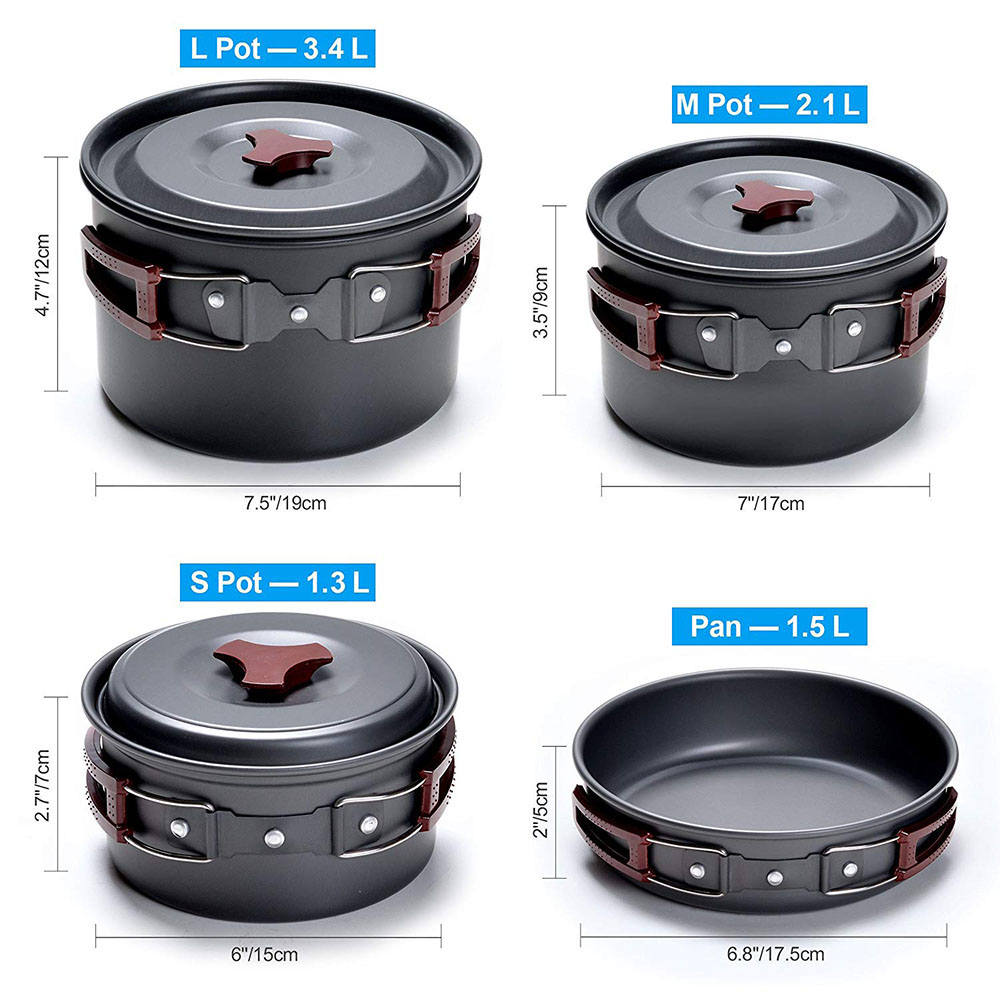 Outdoor Camping Cookware Kit N - đánh giá và giá Camping Cooking Essentials